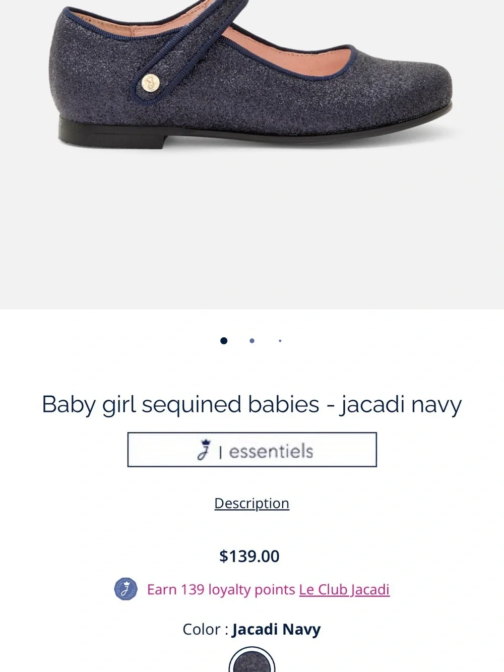 Jacadi Girls Glitter Mary Janes in Black
